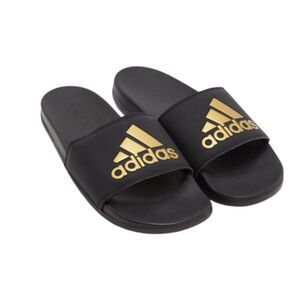 Adidas Men's Adilette Comfort Slides Black Gold EG1850 New